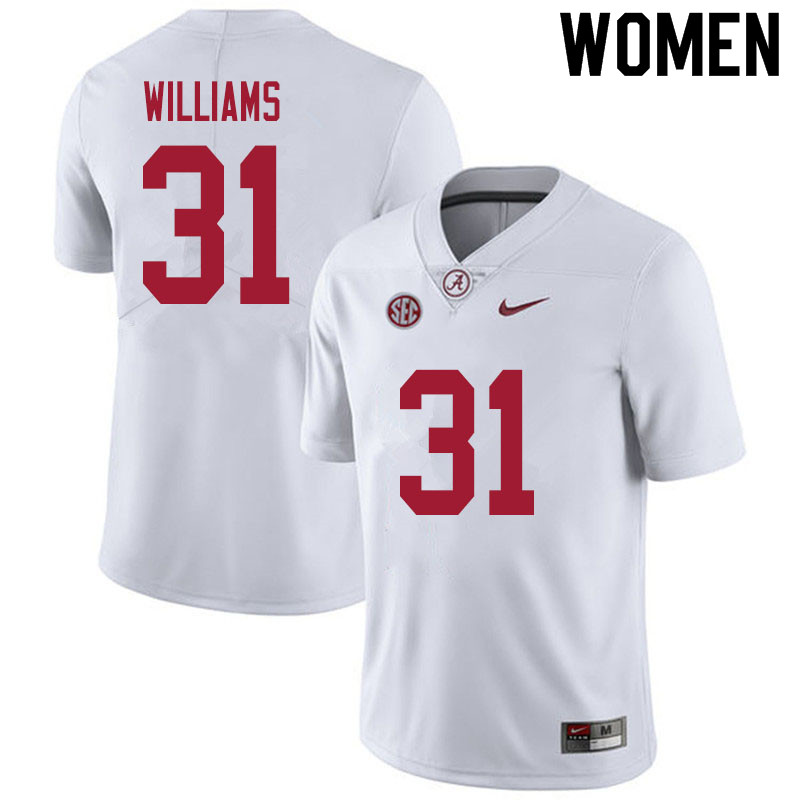 Women #31 Shatarius Williams Alabama White Tide College Football Jerseys Sale-White